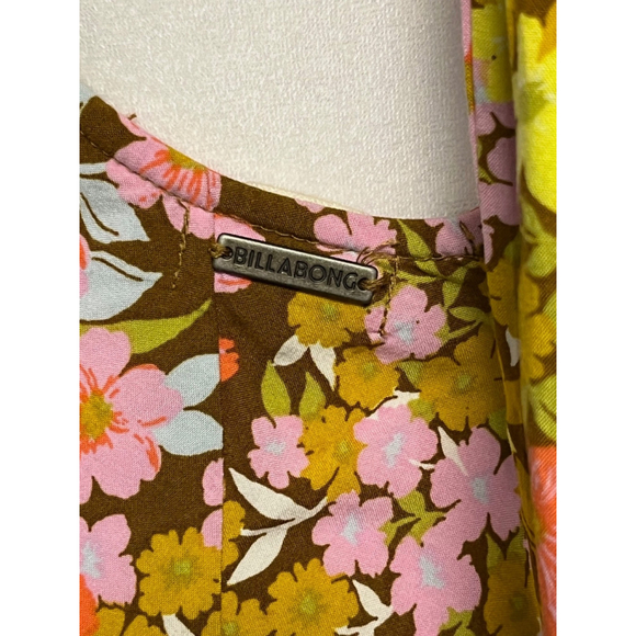 Billabong Retro Romance Sunny Side Up Floral Halter Maxi Dress Size Small - Picture 8 of 11